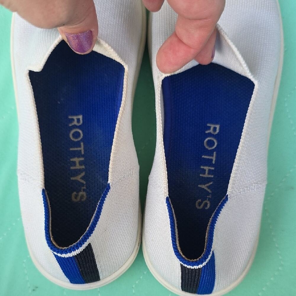 Rothy's Original Slip On Sneaker 7 White Clean Sustainable Recycled Comfort - Picture 5 of 10